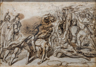 Italian,  18th C Drawing – End of Battle