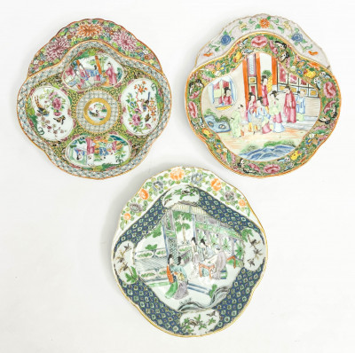 Three Chinese Export Porcelain Dishes