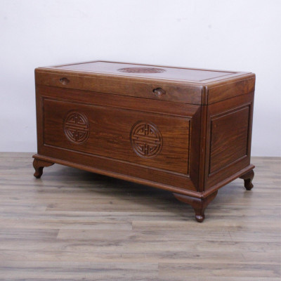 Image for Lot Chinese Style Mahogany Blanket Chest