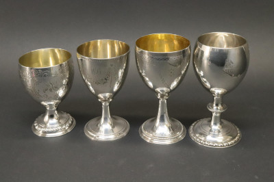 4 George III Silver Goblets  London Late 18th C