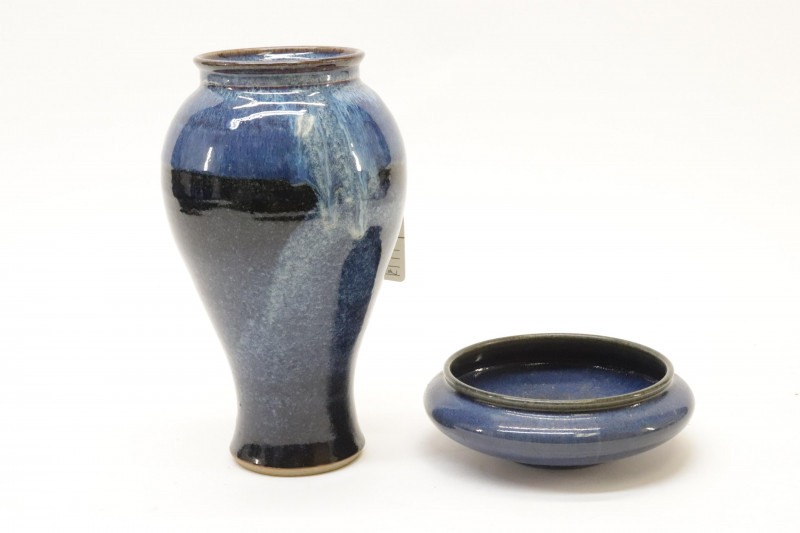 5 Art Pottery Vases  Bowl