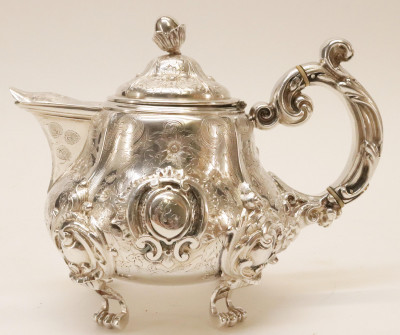 Image for Lot Alexandre Auguste Turquet 19th C Silver Teapot