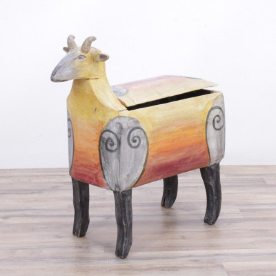 Image for Lot Gerard Rigot Painted Goat Toy Chest