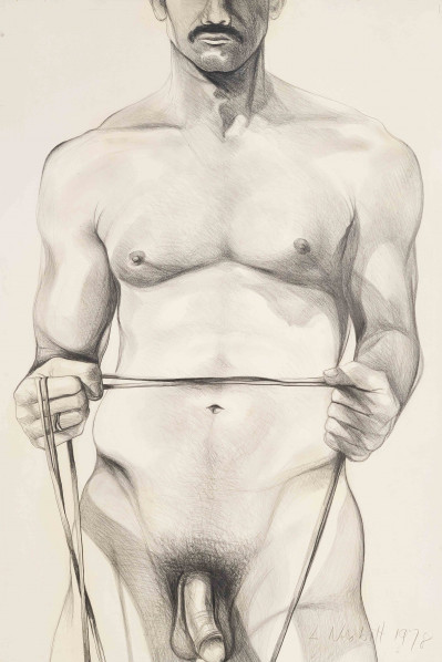 Lowell Nesbitt - Untitled (Nude Male with Rope)