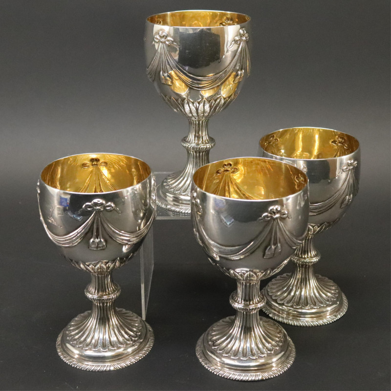 Image 1 of lot 4 George III Silver  Gilt Goblets  London 1773
