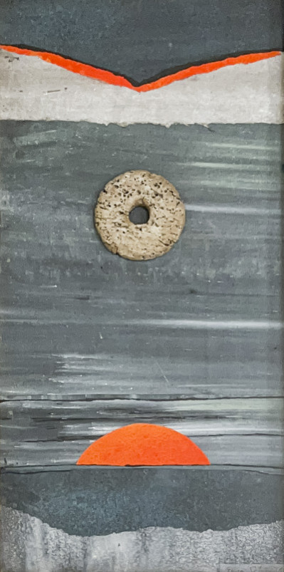 Elsa Schmid - Untitled (Blue, Gray, and Orange Composition)