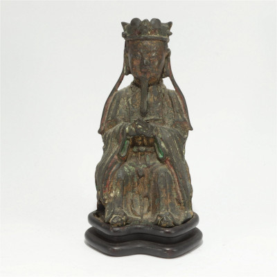 Chinese Bronze Seated Official