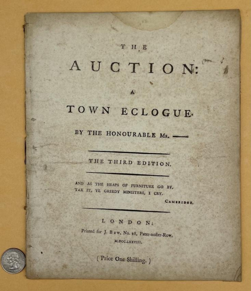 Image 1 of lot 1778 The Auction: a town eclogue.by William Combe