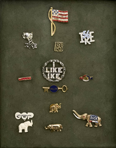 Image for Lot Political Pins, Including Eisenhower and Nixon, Group of 12