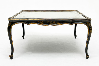 Title Louis XV Style Lacquered Low Table with Eglomise Mirror Top / Artist