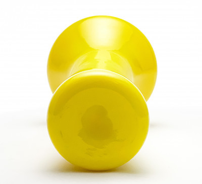 Tall Italian Yellow Opalino Glass Vase