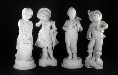 Image for Lot 4 Continental Bisque Figures of Children