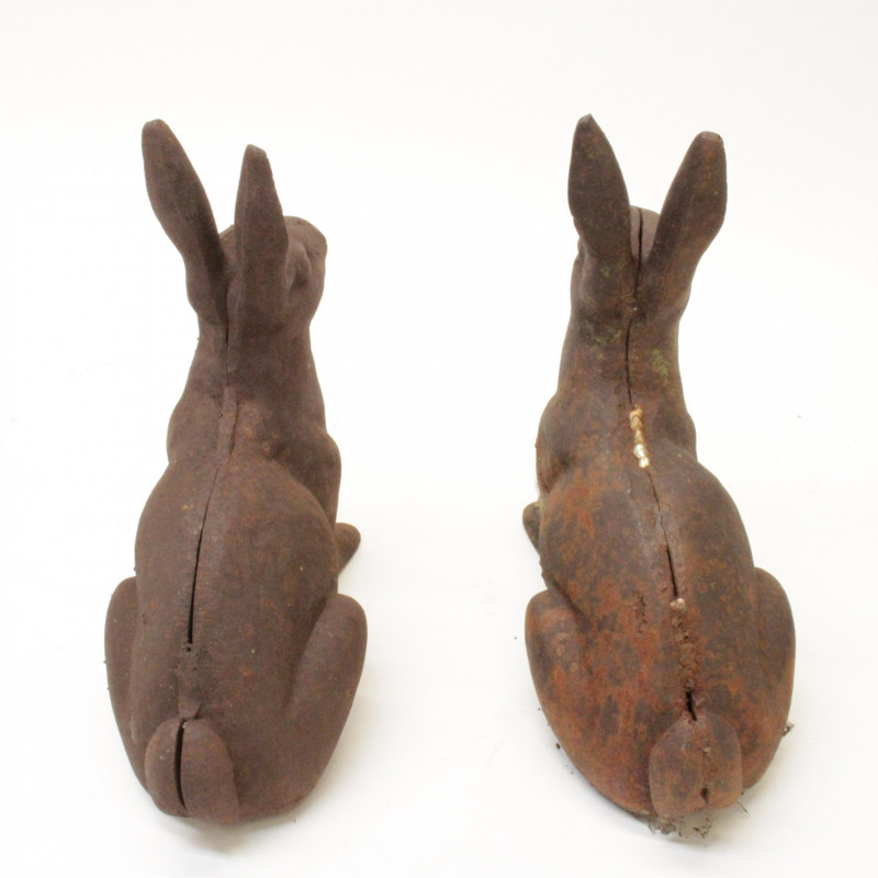 Image 3 of lot 4 Cast Iron Rabbits variously sized