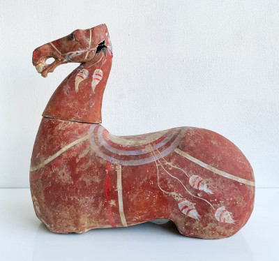 Image for Lot Chinese Painted Pottery Horse