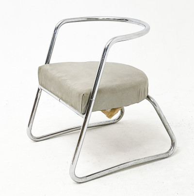 Image for Lot Chrome-Plated Tubular Steel Low Chair