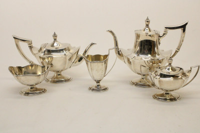 Image for Lot Gorham 5-Piece Sterling Silver Tea/Coffee Svc