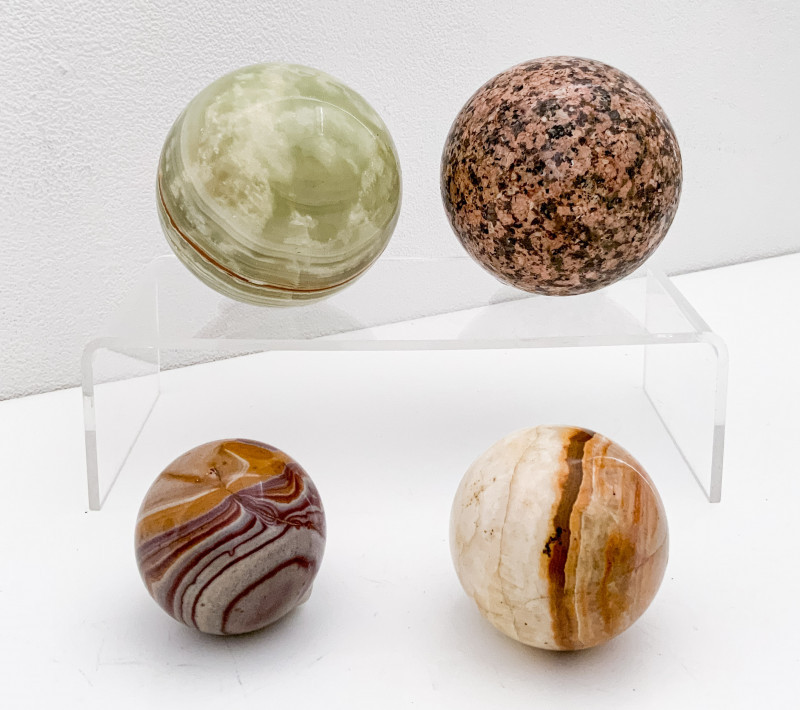 Polished Stone Spheres, Group of 8