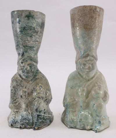 Title Two Han Dynasty Figural Lampstands / Artist