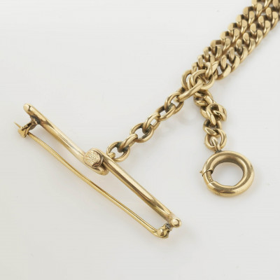 Image 1 of lot 14k Yellow Gold Watch Fob Chain