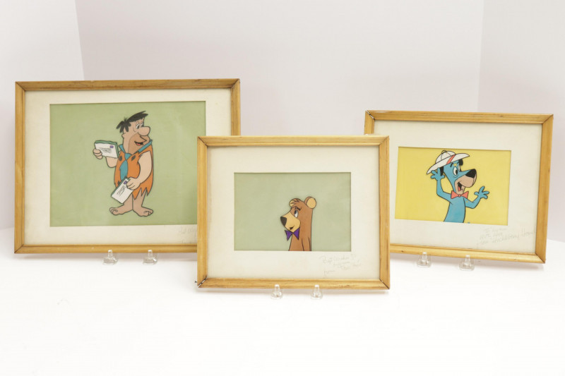 Image 1 of lot 3 Cels - Flintstone, Huckleberry Hound & Boo Boo