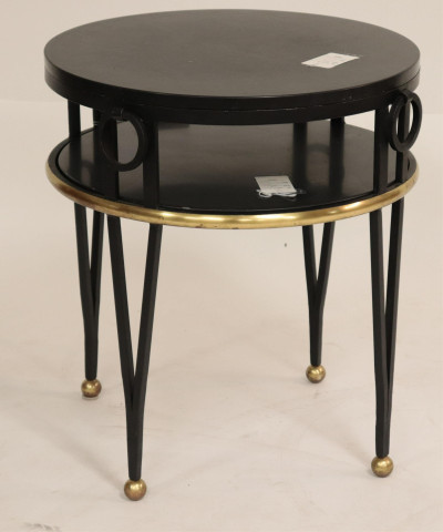 Image for Lot French 1940s Style Brass & Wrought Iron Side Table