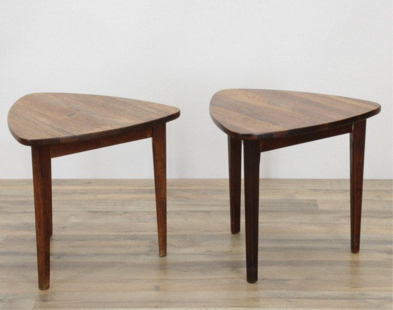 Image 1 of lot 2 MCM Triangular Low End Tables