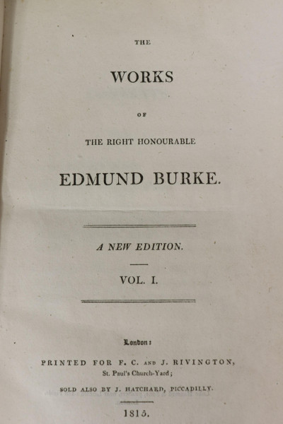 Image 6 of lot 24 Vols of Burke&apos;s Works and Writings 18th/19th C.