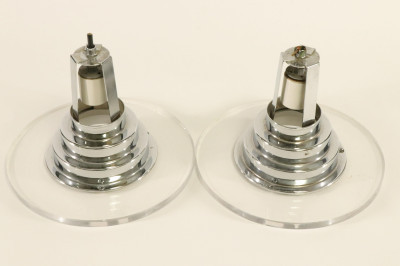 Image for Lot Vintage Lucite and Chrome Light Fixtures