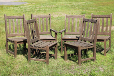 Image for Lot Set of 6 Teak Patio Dining Chairs