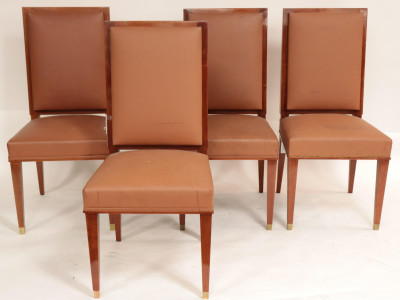 Image for Lot Set of 4 French 1940&apos;s Mahogany Side Chairs
