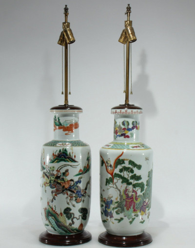 2 Chinese Porcelain Lamps, 19th/20th C.
