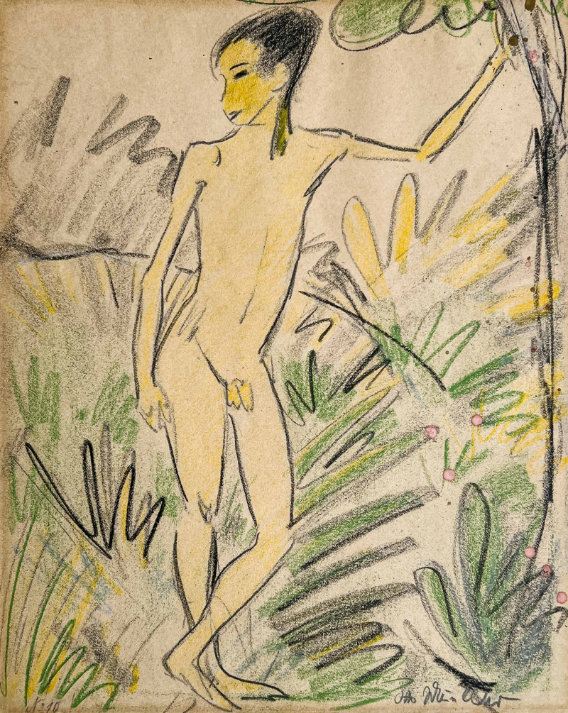 Otto Mueller, Standing Male Nude, sold for $40,000