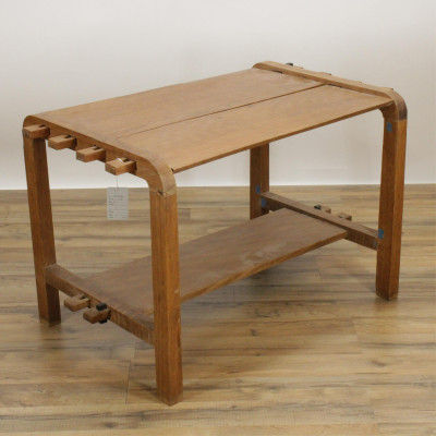 Rustic Camphor Two Tier Side Table