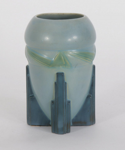 Image for Lot Roseville - Futura Pottery Vase, Rocketship, 1930
