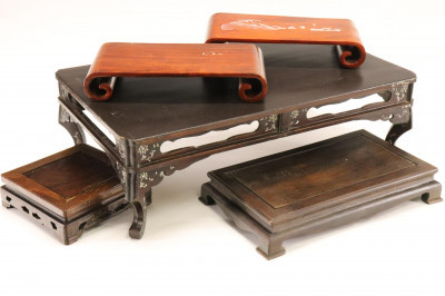 Title Collection of Chinese Rectangular Wood Table Stand / Artist