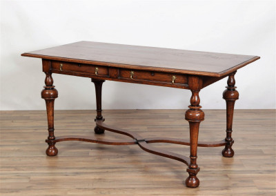 Image for Lot English Baroque Style Oak Desk