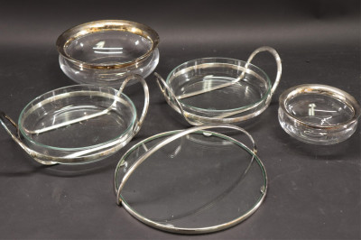 Image for Lot 5 Glass & Silverplate Bowls/Trays