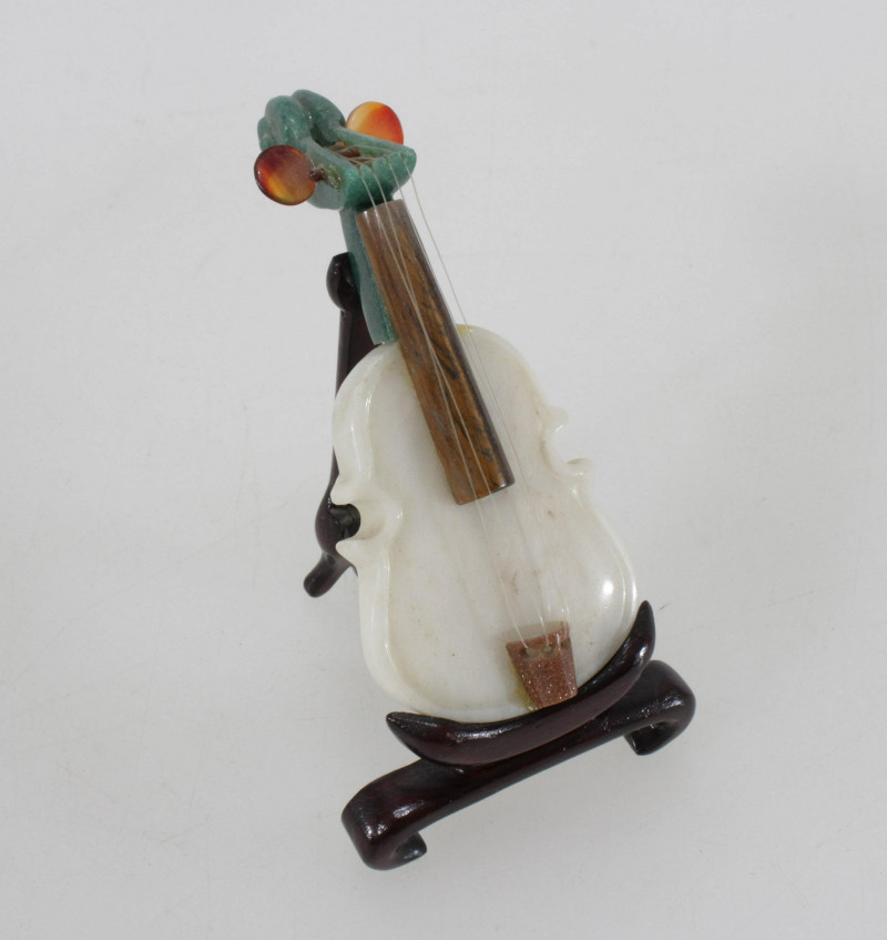 Image 5 of lot 10 Chinese Hardstone Miniature Instruments/Stands