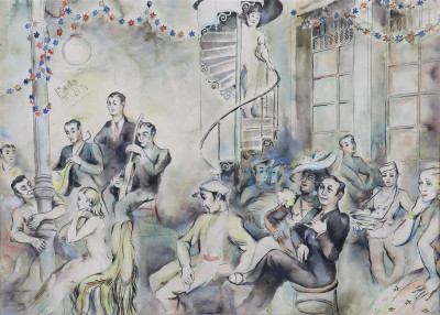 Title Edgar Bohlman - Porto Cafe Scene, W/C / Artist