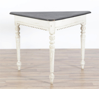 Image for Lot French Provincial Painted Corner Table, 19th C.