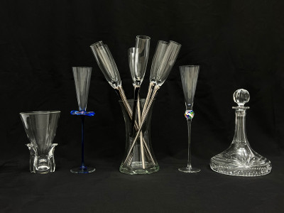 Image for Lot Steuben, Waterford and Others, Assembled Glass Articles