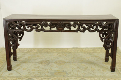 Image for Lot Chinese Wood Carved Alter Table