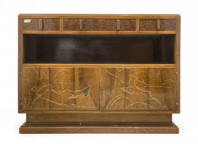 Image 2 of lot 2 Art Deco Wood Sideboards with Hunt Motifs