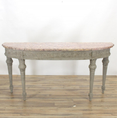 Image for Lot Louis XVI Style Grey Painted Console, 20th C.