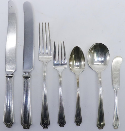 Image for Lot Gorham/Whiting Sterling Silver Flatware Service