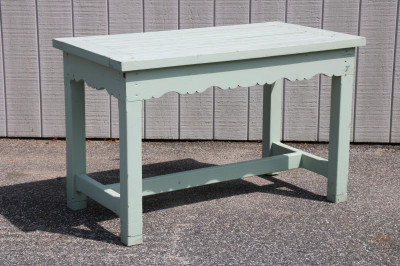 Title Green Painted Garden Table / Artist