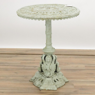 Image for Lot Victorian Cast Iron Garden Table 19th C
