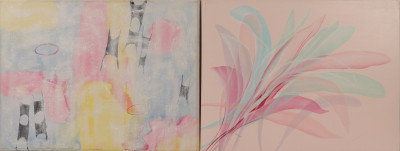 Image for Lot 2 Abstract Modern Oils on Canvas, 20th C.
