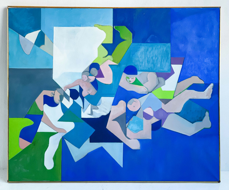 Leonard Alberts - Untitled (Figures in Blue and Green)