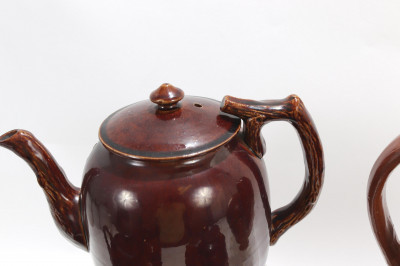 Image 3 of lot 4 Pottery Teapots  Canisters